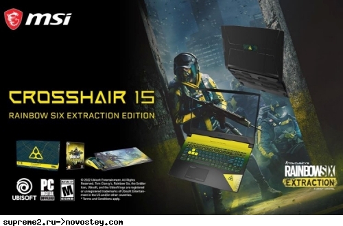 MSI обновила игровые ноутбуки Crosshair и представила эксклюзивный Crosshair 15 Rainbow Six Extraction Edition