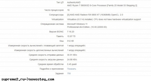 Новый Ryzen 7 5800X3D отметился в сети распределённых вычислений MilkyWay@Home — немного быстрее Ryzen 7 5800X