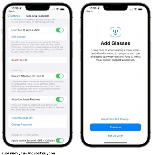 iOS 15.4 позволит разблокировать iPhone с помощью Face ID не снимая маску