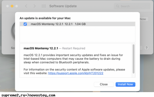 Apple выпустила macOS 12.2.1 с исправлением проблемы самопроизвольной разрядки некоторых MacBook