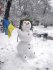 Українці ліплять у дворах сніговиків-патріотів: кумедні фото